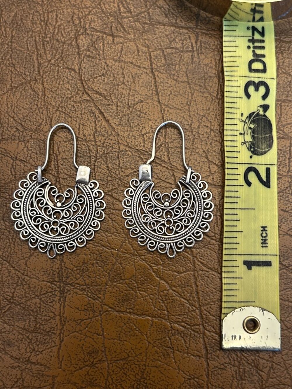 Vintage Bali Sterling Silver Filigree Earrings